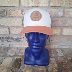 LEGACY 32 MI ISLAND LEATHER LOGO TRUCKER SNAP BACK HAT